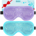 Beevines Gel Eye Mask, 2 Pack Cooling Ice Masks For Puffy Eyes For Men & Women, Cold & Warm Compress For Post Surgery, Puffiness, Allergies, Sinuses & Migraines Treatment(Blue & Purple)