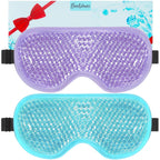 Beevines Gel Eye Mask, 2 Pack Cooling Ice Masks For Puffy Eyes For Men & Women, Cold & Warm Compress For Post Surgery, Puffiness, Allergies, Sinuses & Migraines Treatment(Blue & Purple)