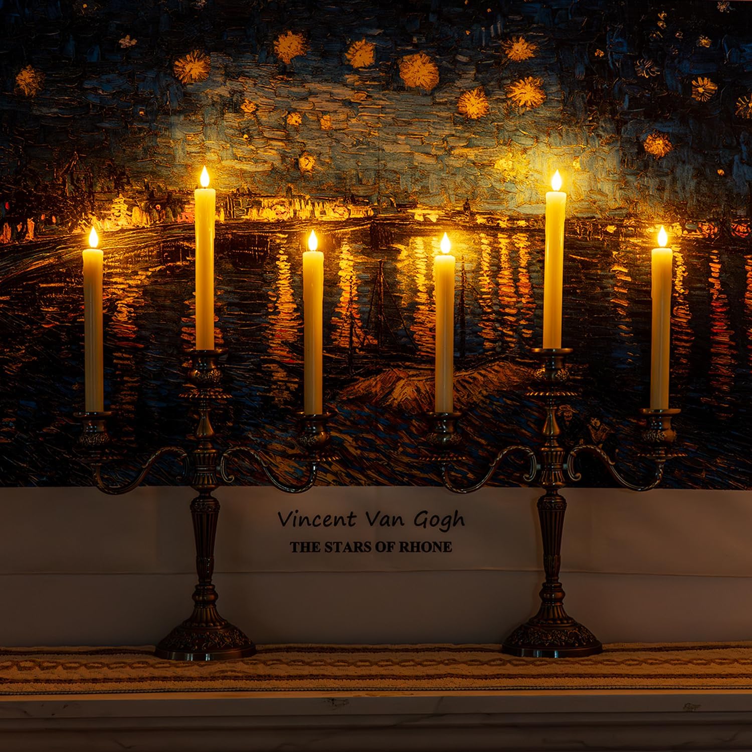 Homemory Real Wax Led Flameless Taper Candles With Remote Timer, 9.6 Inches Ivory Fake Candlesticks, Dripless Battery Operated Window Candle With 3D Flickering Flame For Fireplace Xmas Halloween