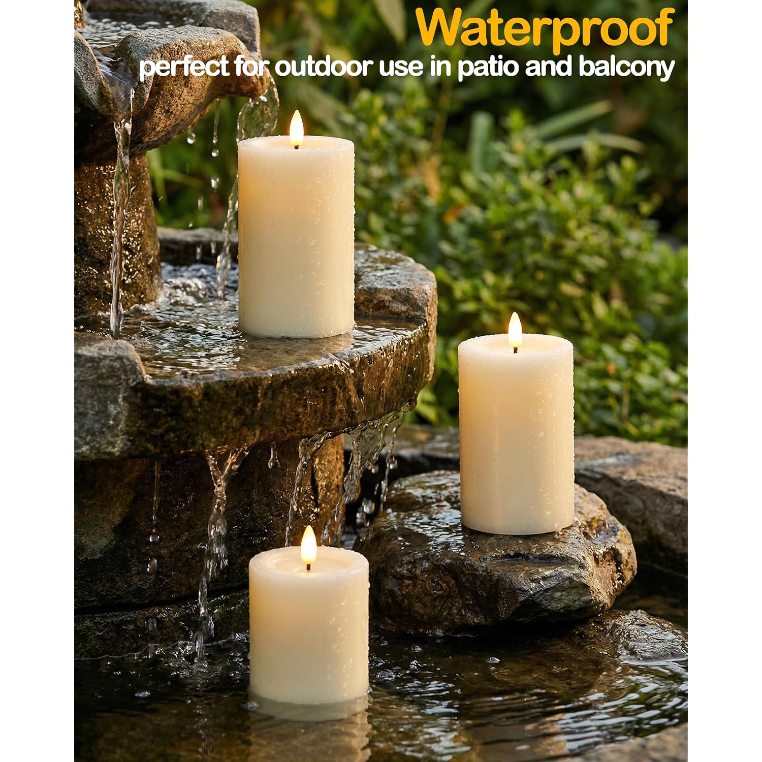 3"X4" Outdoor Waterproof Flameless Candles With Remote Timers Plastic | 2 Pack White Battery Operated Candles, Led Candles, Electric, Fake, Pillar Candles For Patio, Porch, And Lanterns Decor