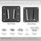 Vivo Black Rv Tv Mount For Screens Up To 43 Inches, Mount-Vwrv1 | Anti-Rust Quick Release Plastic Polymer Mount, Low Profile Wall Bracket For Camping, Vesa 100X100Mm, Holds 30 Lbs