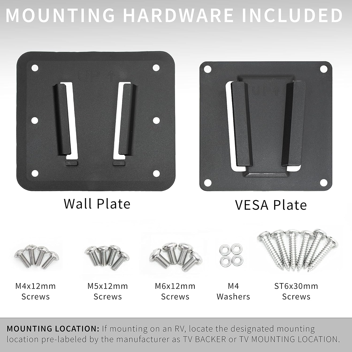 Vivo Black Rv Tv Mount For Screens Up To 43 Inches, Mount-Vwrv1 | Anti-Rust Quick Release Plastic Polymer Mount, Low Profile Wall Bracket For Camping, Vesa 100X100Mm, Holds 30 Lbs