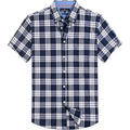 Alimens & Gentle Mens Plaid Short Sleeve Button Down Shirts Cotton Regular Fit Casual Gingham Shirts