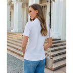 Button Down Shirts for Women Stretch Short Sleeve Dress Shirts for Women Collared Wrinkle Free Business Top Work Blouse