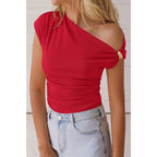 Prettygarden Womens Summer Off The Shoulder Crop Tops Ribbed Going Out Fitting T Shirts Trendy Spring Y2K Clothes 2026