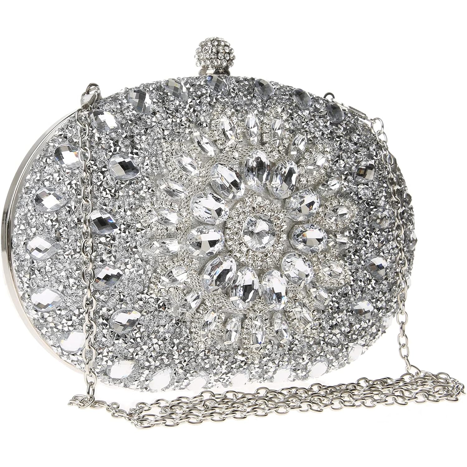 Womens Sparkly Rhinestone Glitter Clutch Purse Evening Handbag Shoulder Bag for Wedding Party Prom