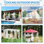 Misting Cooling System, 26Ft (8M) Misting Line + 7 Brass Mist Nozzles + Brass Adapter(3/4") Outdoor Mister For Patio Backyard Garden Greenhouse