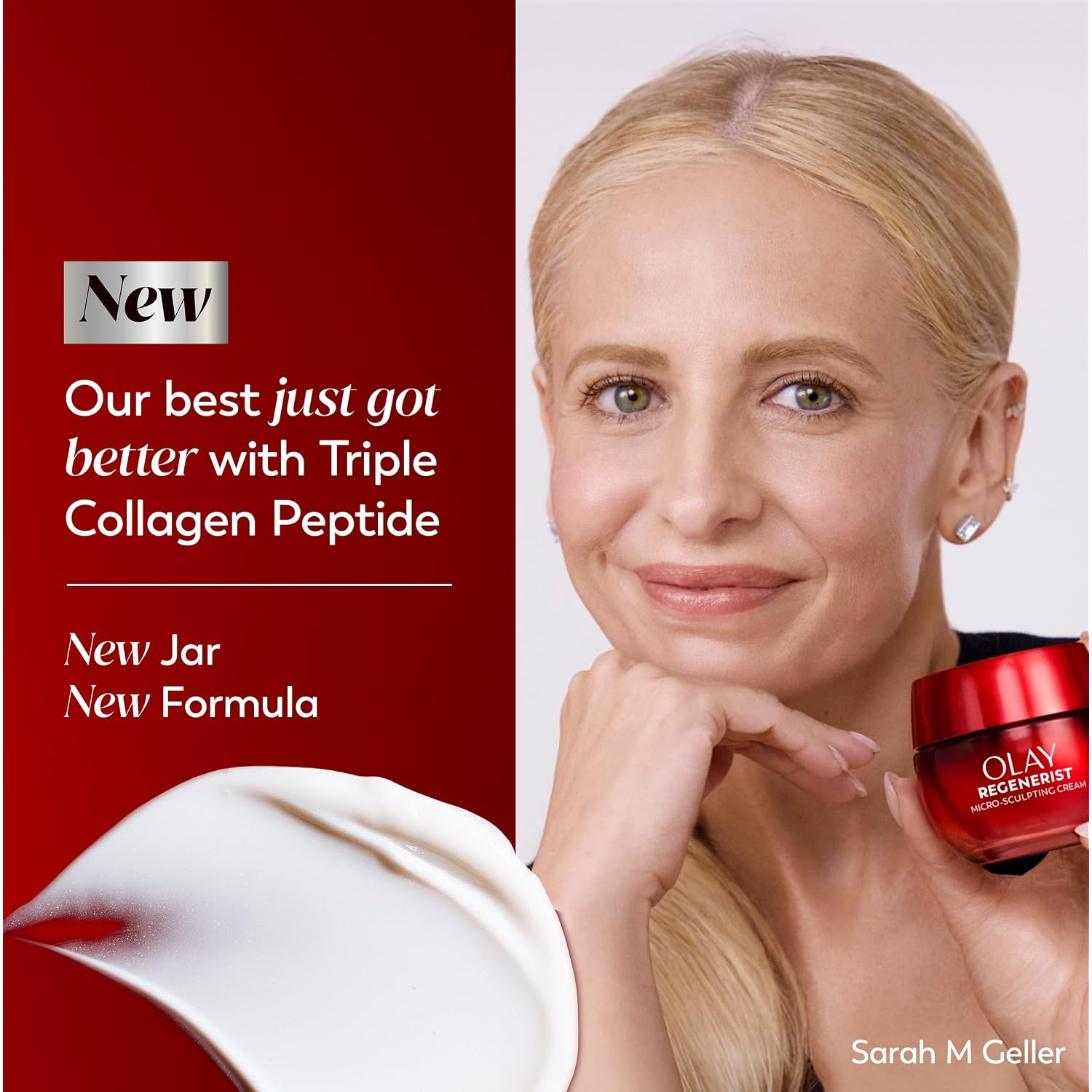 Olay Face Moisturizer, Regenerist Micro-Sculpting Cream For Women, Fragrance-Free - Anti-Aging, Anti-Wrinkle, Firming Skin Care - Triple Collagen Cream, Peptide, Hyaluronic Acid, Niacinamide, 1.7Oz