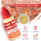 Qualirey 4 Pack Fruit Fly Trap Refill Liquid, 0.68Oz/ Bottle Liquid Fruit Fly Traps For Indoors Non Toxic Safe Near Food, Effective Lure Refill For Indoor And Kitchen Use, Red