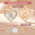 CDE Mothers Day Gifts Forever Love Heart Necklaces for Women, Wedding Anniversary, Valentine's，Birthday Mothers Christmas Day Gifts for Mom, Mother, Wife, S925 Silver Jewelry with Birthstone Pendant