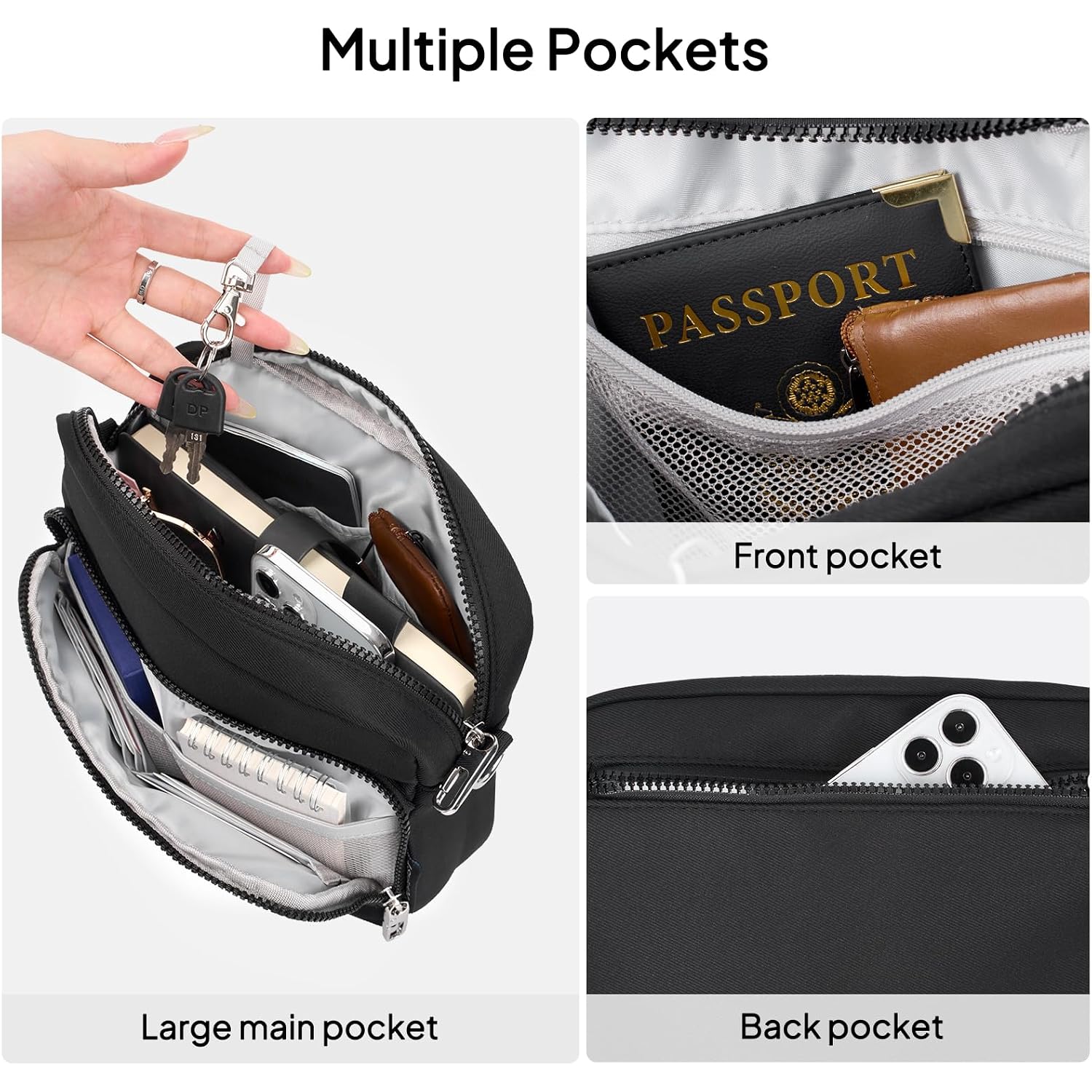 Anti-Theft Crossbody Travel Bag For Women Men, Lightweight Shoulder Bag Classic Design For Trip, Daily Use, Sport
