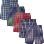 Men'S 100% Cotton Boxer Shorts, Men'S Classic Fit Woven Underwear, 5 Pack / 10 Pack