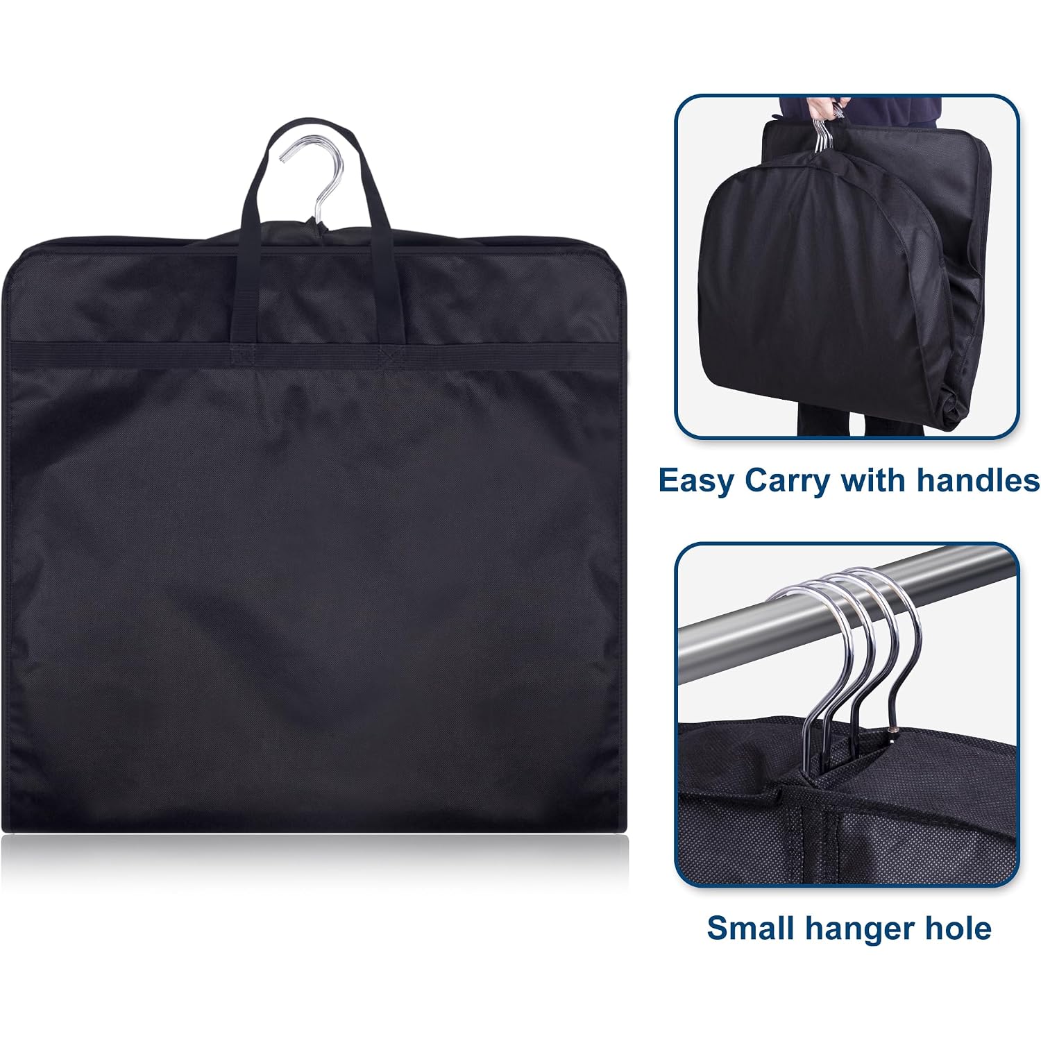 43" Suit Bags For Closet Storage And Travel, Gusseted Hanging Garment Bags For Men Suit Cover With Handles For Clothes, Coats, Jackets, Shirts（3 Packs）