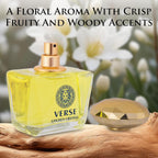 Verse Golden Crystal for Women 3.4 fl Oz - Floral Fruity Fragrance - Top Notes of Amalfi Lemon, Bergamot & Neroli - Base Notes of Guaiac Wood, Amber & Musk - Free of Parabens - Elegant 100ml Bottle