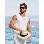 Coofandy Mens Casual Tank Tops 2 Pack Waffle Knit Sleeveless Shirt Breathable Tank Shirts Summer Muscle Tee
