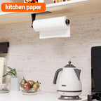 Paper Towel Holder Under Cabinet, Single Hand Operable Wall Mount With Damping Effect, Self-Adhesive Or Drilled For Kitchen Bathroom, Black