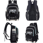 Roffatide Anime Laptop Backpack College Schoolbag Printed Rucksack With Usb Charging Port & Headphone Port Black