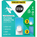 Stem Flying Insect Trap - Indoor Fruit Fly & Gnat Catcher For Home, Kitchen & Any Room, Attracts & Traps Bugs, Soft Blue Uv Light - Includes 2 Plug-In Devices & 2 Cartridges