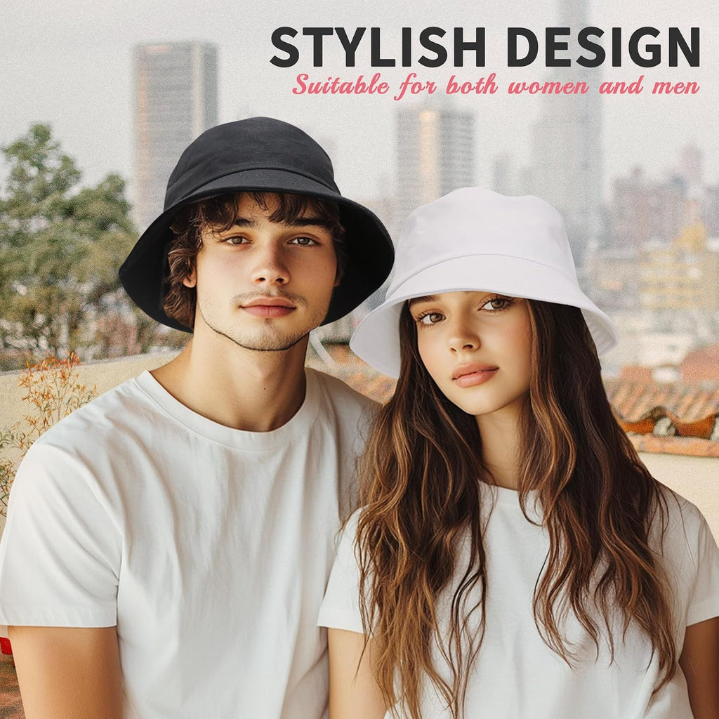 Bucket Hats for Men Women Packable Foldable Sun Hats for Women Beach Travel Cap Blue