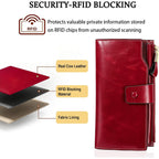 Yaluxe Women'S Genuine Leather Wallet Rfid Blocking Multi Card Holder With Cell Phone Pocket Mothers Day Gifts
