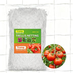 Heavy-Duty Polyester Garden Trellis Netting Plant Climbing Net For Growing Vines Plants Vegetables Fruits Flowers, White Grow Tent (5Ft X15Ft, 3.5" Opening Mesh, 1 Pack)