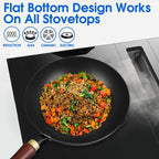 Souped Up Recipes 10 Inch Carbon Steel Wok For Electric, Induction and Gas Stoves (Lid and User Guide Video Included)
