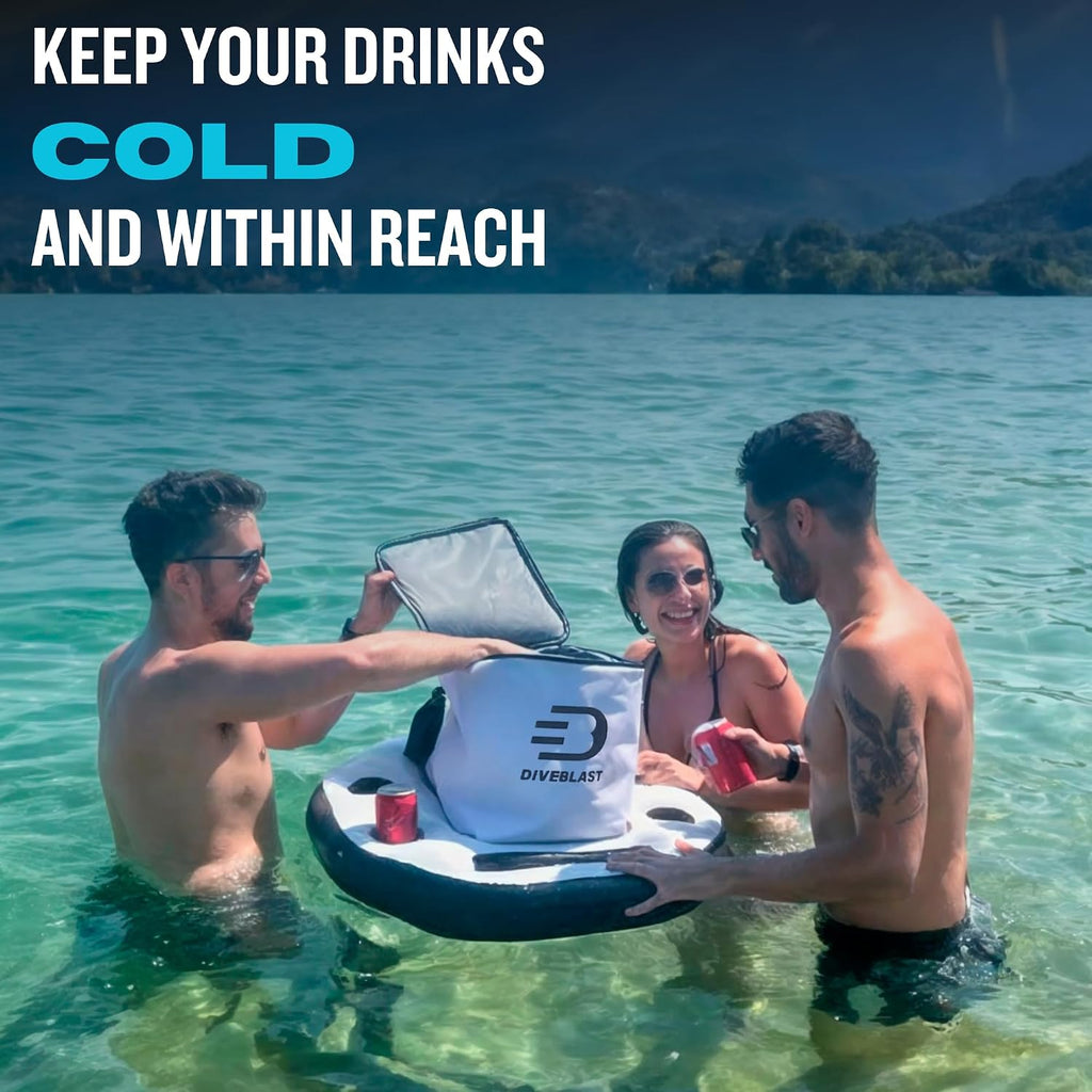 Floating Cooler For Pool, Lake, River & Kayak - Holds Up To 24 Cans With Ice - Leakproof Insulated Cooler For River Floating