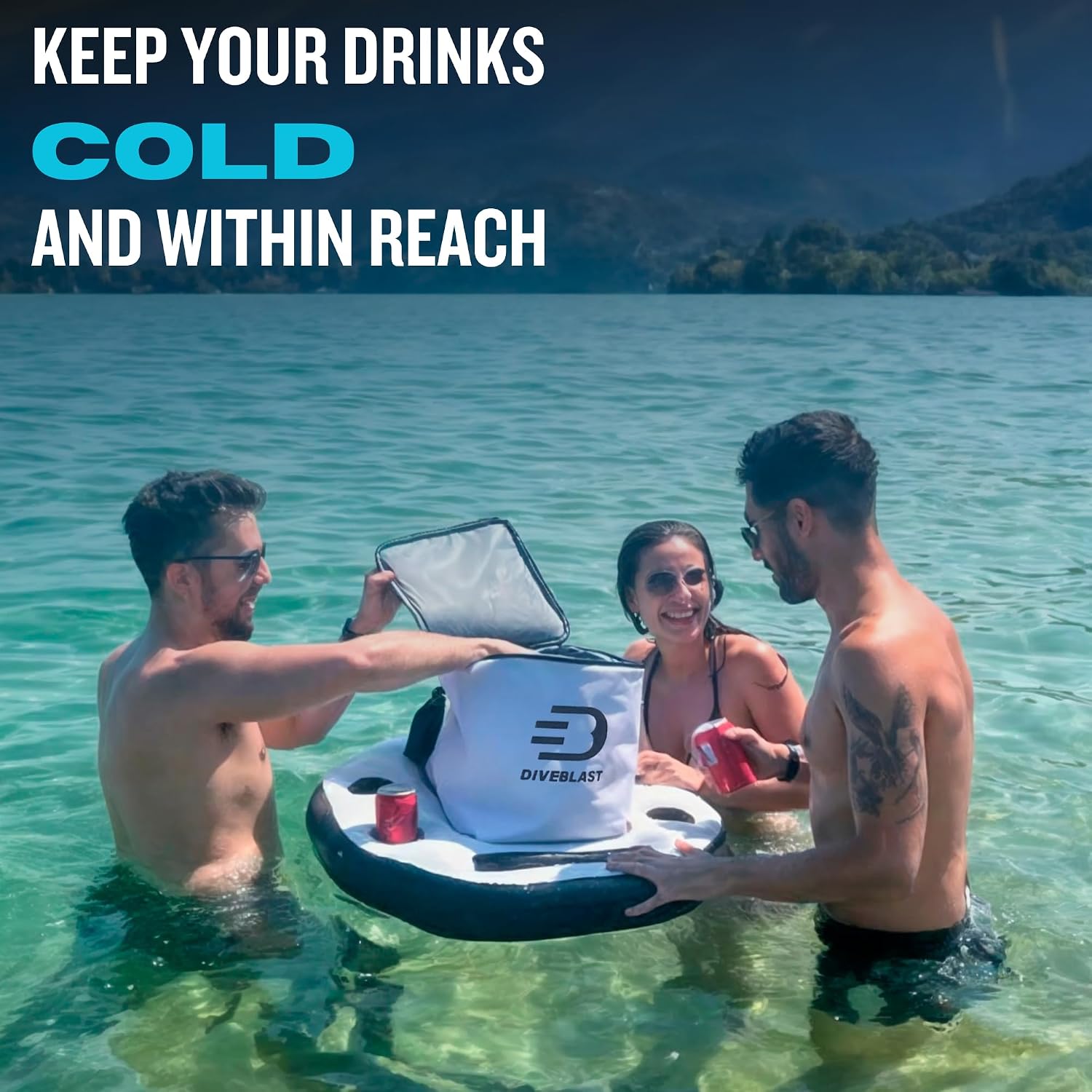 Floating Cooler For Pool, Lake, River & Kayak - Holds Up To 24 Cans With Ice - Leakproof Insulated Cooler For River Floating