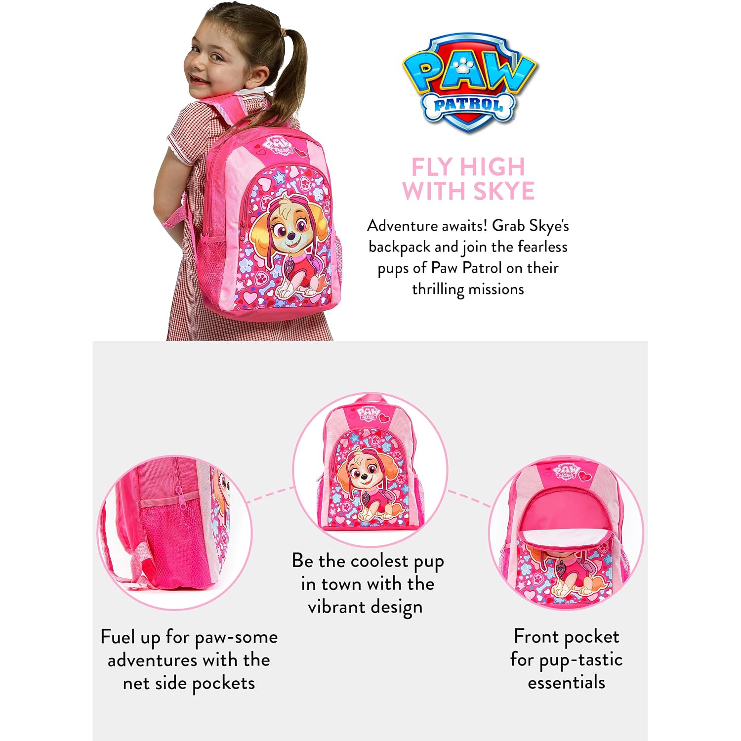 Paw Patrol Skye Backpack | Backpacks For Girls | Kids School Bags