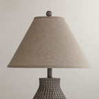 6" Top X 17" Bottom X 11 1/2" High X 11 1/2" Slant Lamp Shade (Pre-Assembled) Replacement Large Beige Brown Empire Round Rustic Farmhouse Western Fine Burlap Fabric Spider Harp Finial