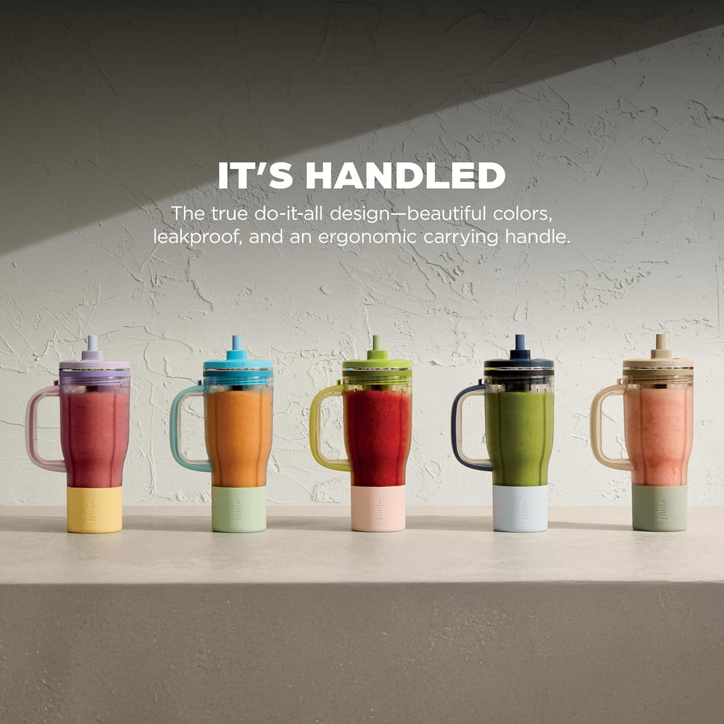 Ninja Blendboss™ | Personal Blender for Smoothies & Frozen Drinks | 26oz Travel Tumbler with LeakProof Lid, Chug Spout & Detachable Straw | Auto-iQ Technology | Cyberspace | DB351CY