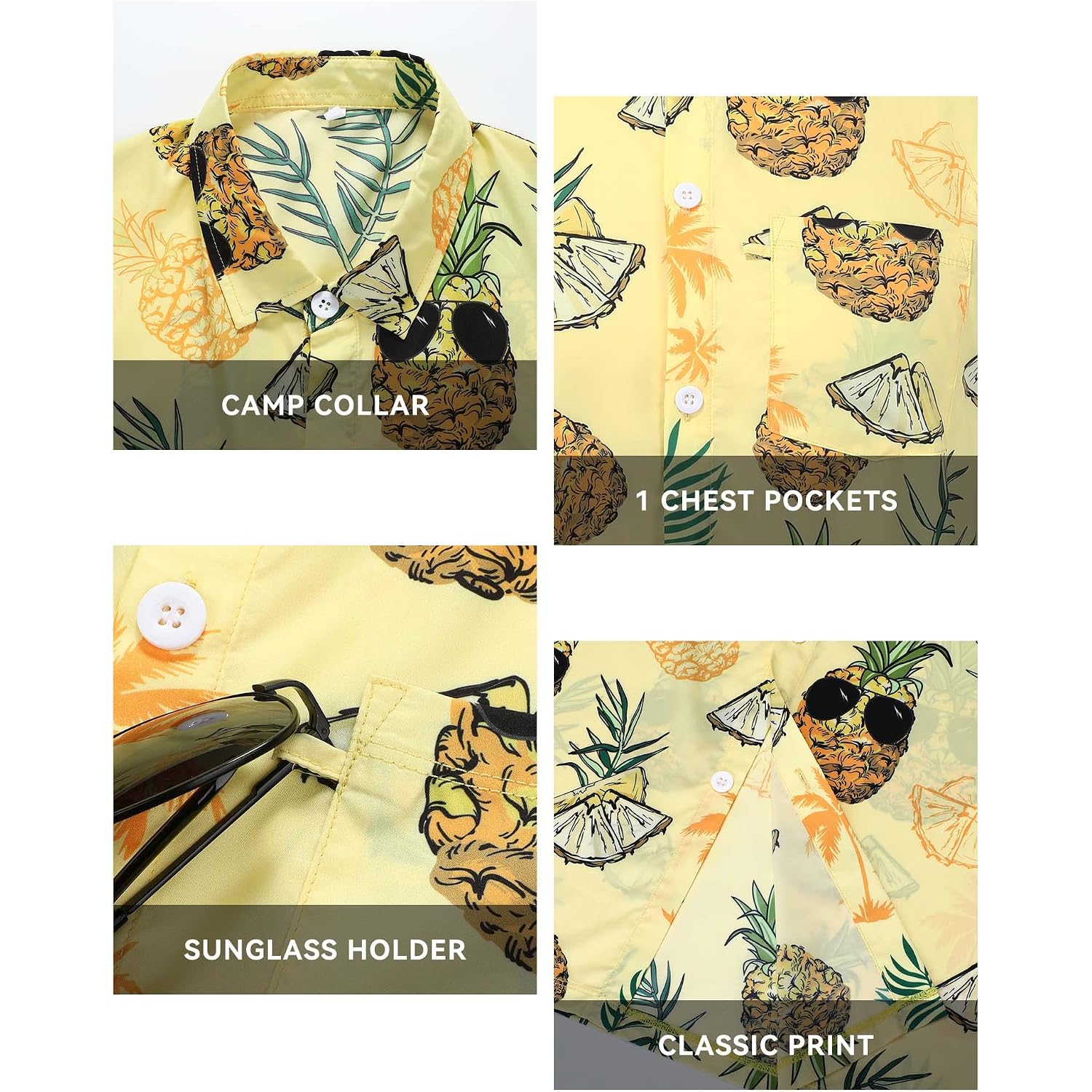 Hawaiian Shirts For Men Short Sleeve Casual Button Down Shirt Summer Beach Aloha Shirt Holiday Party Tropical Print
