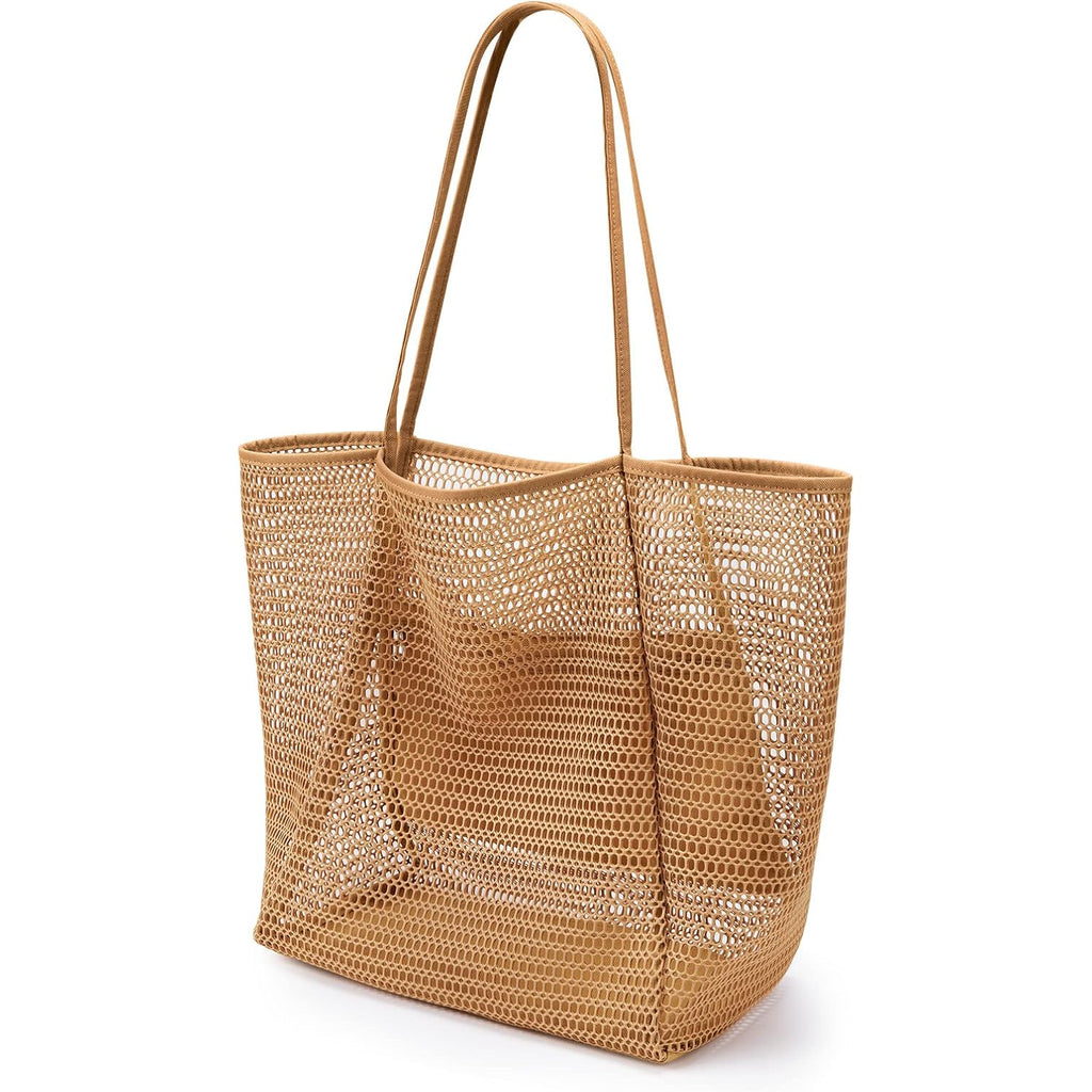 KALIDI Beach Nylon Mesh Tote Bag, Casual Tote Bag Hobo Women Foldable MAX 23L Shoulder Bag For Beach Picnic Vacation