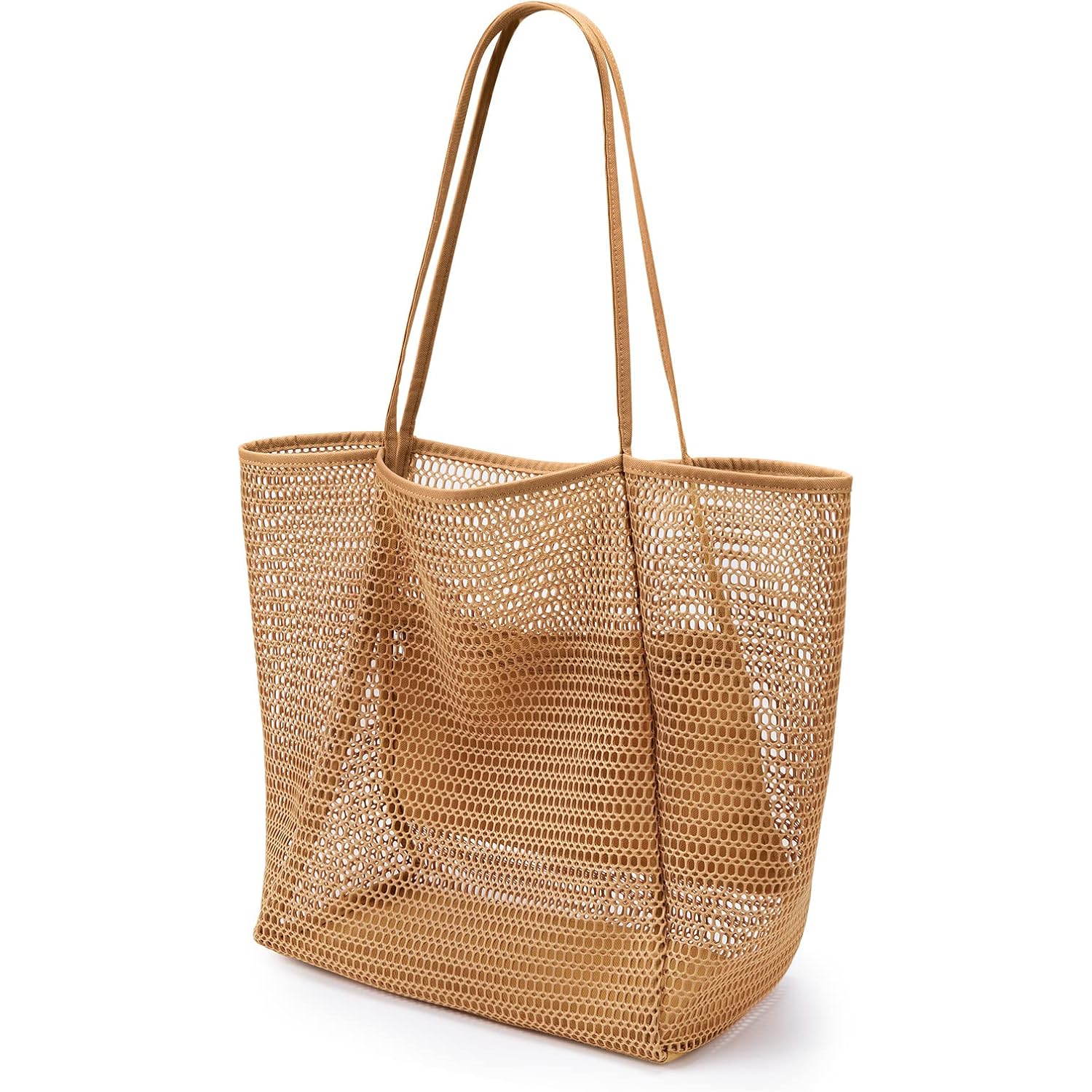 KALIDI Beach Nylon Mesh Tote Bag, Casual Tote Bag Hobo Women Foldable MAX 23L Shoulder Bag For Beach Picnic Vacation