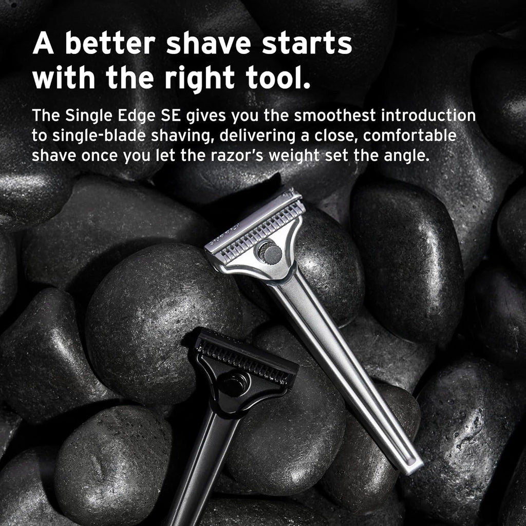 SUPPLY Single Edge SE Blade Refills for Men – Pack of 8 Japanese-Made Black Label Injector Razor Blades – Fits the SUPPLY SE Razor, 10-12 Shaves Each