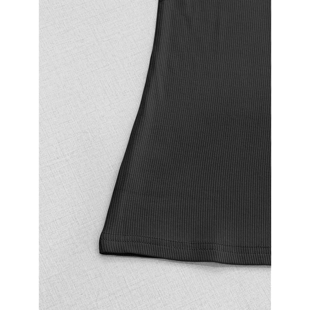Women Short Sleeve T-Shirt Cap V Neck Shirts for Women Ribbed Casual Top Knit Slim Fit for Summer