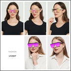 Square Oversized Sunglasses For Women Men Big Flat Top Fashion Shield Large Uv Protection Rimless Shades