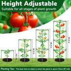 65 Inch 4 Pack Heavy Duty Tall Tomato Cages For Garden | Large Plant Support Stakes For Climbing Plants Heavy Vegetables, Adjustable Tomato Trellis For Outdoor Raised Garden Beds