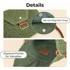 Eiyye Straw Crossbody Purse For Women Handwoven Shoulder Bag Green