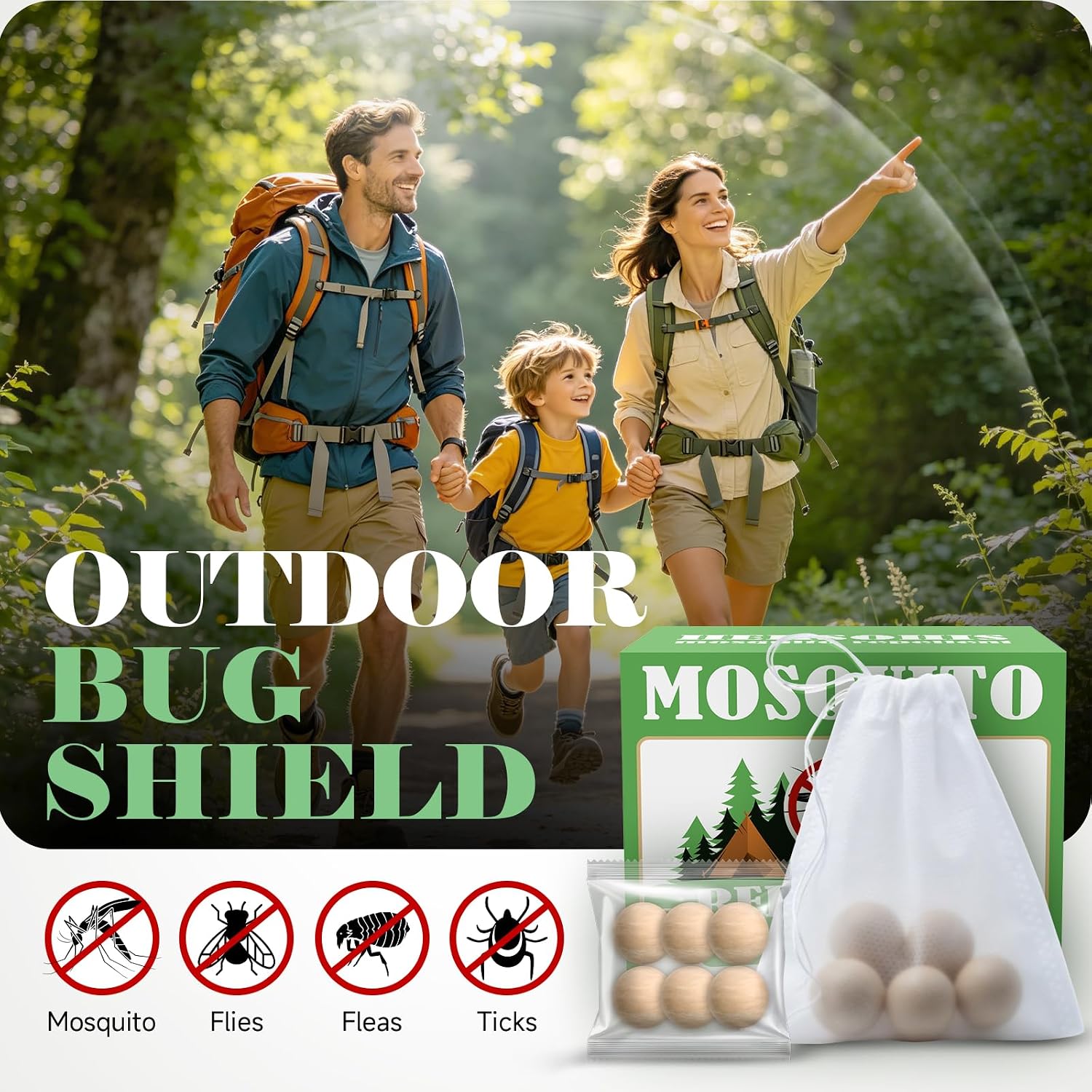Mosquito Repellent For Patio 48 Balls - Natural Mosquito Repellent Indoor & Outdoor Use, Mosquito Deterrent For Yard - Long Lasting Mosquito Control For Camping, Travel & Home