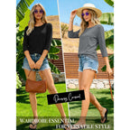 3 Pack 3/4 Sleeve Tops for Women Crewneck Basics Casual Work Tees Spring Summer Trendy T Shirts 2026 Clothes Blouses