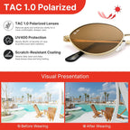 Pro Acme Retro Oval Small Cat Eye Sunglasses For Women, 90S Polarized Trendy Shades, Y2K Fashion Glasses