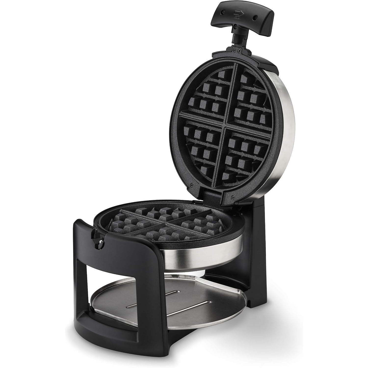 Cuisinart Round Flip Belgian Waffle Maker, 1" Thick Belgian-Style Waffle, Waf-F30Nas