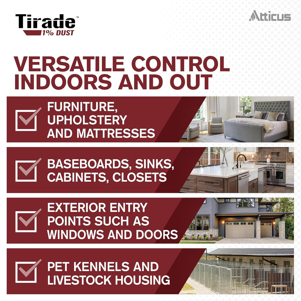 Atticus Tirade 1% Dust Insecticide (1.25Lb) - Control Wasps, Bees, And More | Ready-To-Use Cyfluthrin Dusting Powder, Indoor And Outdoor Pest Control, Hornets, Ants, Bed Bug, Yellowjacket Killer