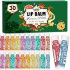 Azen 30 Pack Lip Balm, Natural Lip Balm Bulk, Lip Care Product, Moisturizing Lip Balms For Dry Cracked Lips, Mothers Day Gifts Easter Basket Stuffers - 10 Flavors