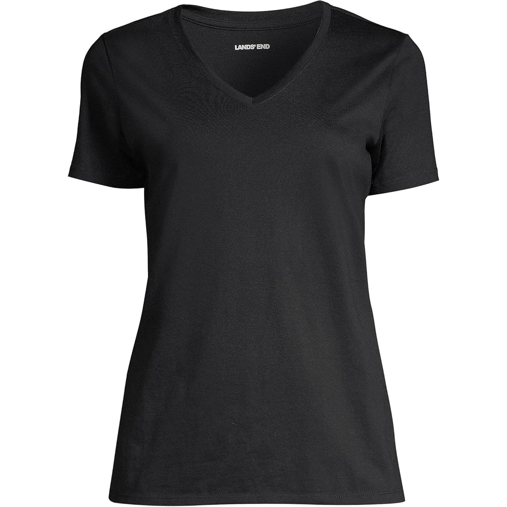 Lands' End Women's Relaxed American-Grown Supima Cotton V-Neck T-Shirt