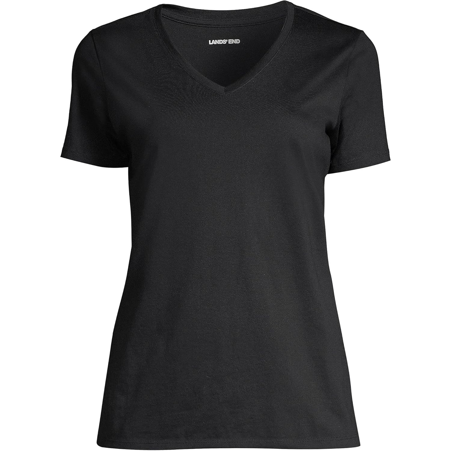 Lands' End Women's Relaxed American-Grown Supima Cotton V-Neck T-Shirt