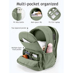 Travel Backpack For Women, 15.6 Inch Laptop Backpack, Quilted College Bookbag, Cute Work Backpacks, Water Resistant (Sage Green)