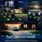 Solpex Solar Ground Lights, 12 Pack Solar Lights Outdoor Waterproof, 8 Led Solar Powered Landscape Lighting For Garden Yard Patio Pathway Driveway Walkway (Cool White)