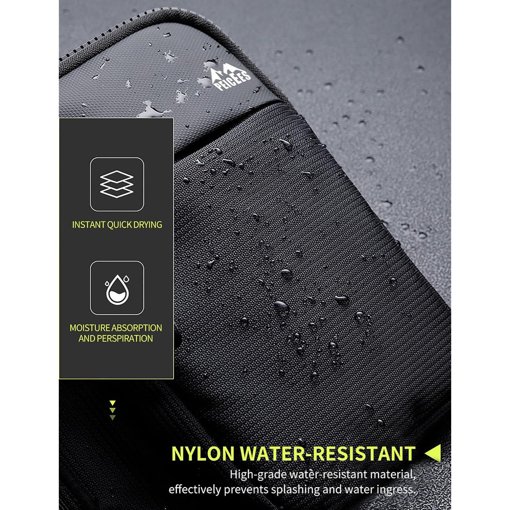 Peicees Mini Crossbody Sling Bag Dual Pocket Water Resistant Running Phone Holder Chest Shoulder Bag For Men Women Travel Gym